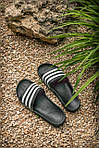 Чоловічі спортивні шльопанці Adidas Black White (чорні) модне літнє взуття 3443 Адідас топ, фото 3