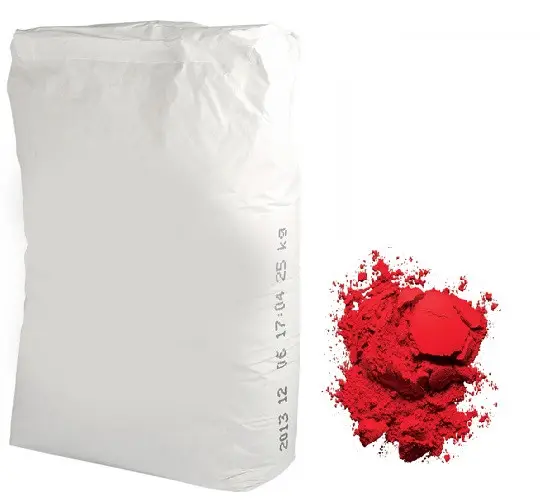 Пігмент червоний темний залізоокисний 25 кг (витрата 1-5% від маси зв'язувального)