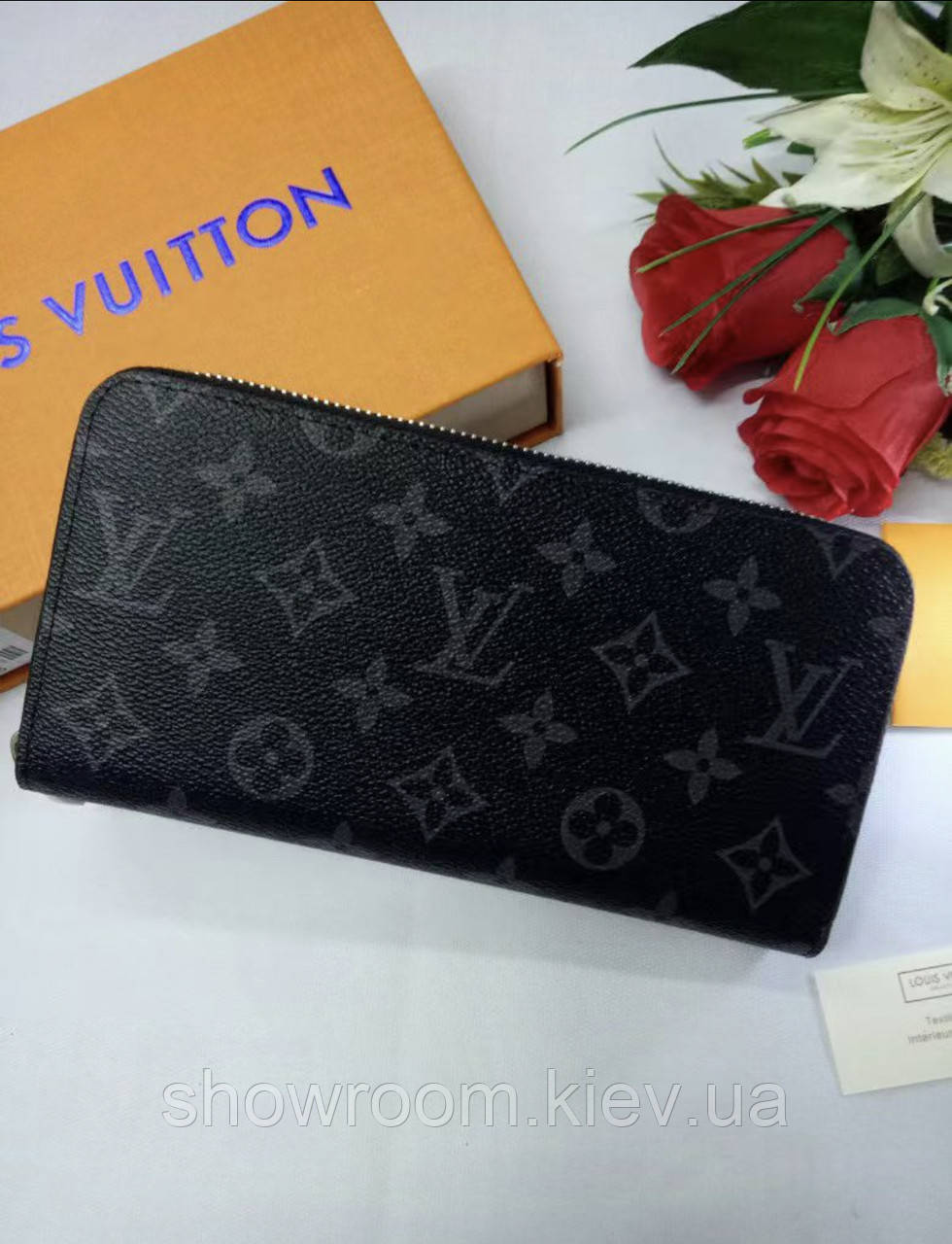 Купить Мужской кошелек Louis Vuitton (60017) dark grey, цена 986