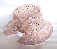 Шляпка женская летняя Fashion с резинкой (58 см) бежевая