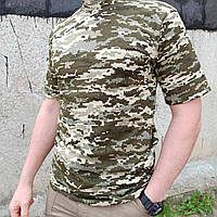 Тактическая футболка пиксель мужская армейская футболка ЗСУ милитари для военнослужащих Пиксель L