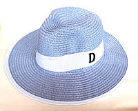 Шляпа пляжная Fashion (58 см) голубая