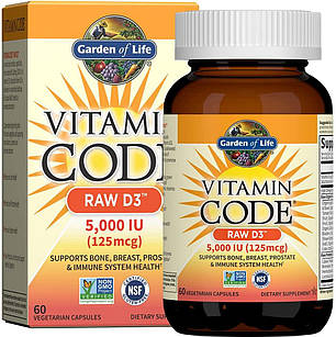 Garden of Life Vitamin Code RAW D3 125 mcg 5,000 IU 60 капсул