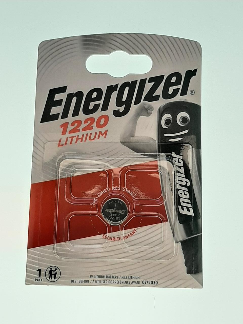 Батарейка Energizer CR1220 3.0V для годинників 36mAh, літієва таблетка