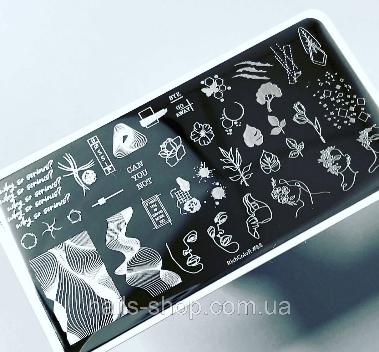 Пластина для стемпінгу RichColor -88, фото 1