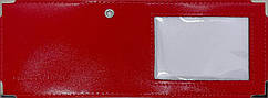 Шкіряна обкладинка на посвідчення з вікном колір червоний