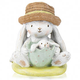 Декоративна фігурка, кролик із малюком,7,5*10*13 см, матеріал — полістоун, (6013-043)