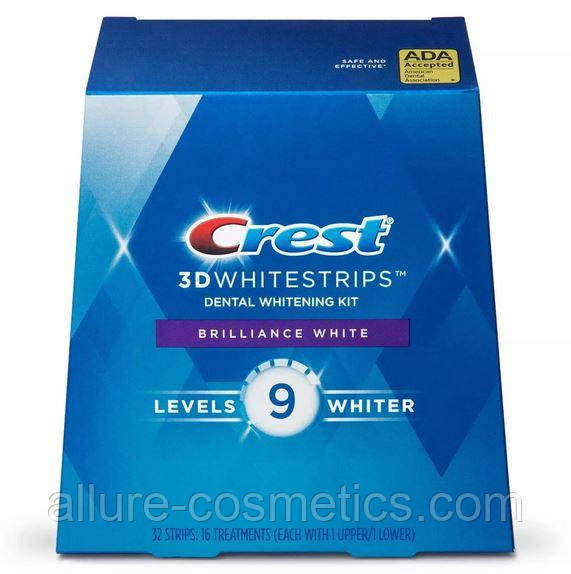 Відбілюючі смужки для зубів Crest 3D White Whitestrips Brilliance White Teeth Whitening Kit 32 шт (16 пар)