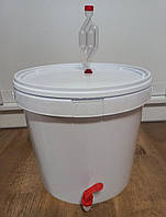 Відро ємність для ферментації 20 л з краном і гідрозатвором
