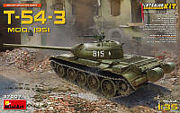 Сборная модель Средний танк T-54-3 с полным интерьером, 1951 г. (Miniart 37007) 1:35