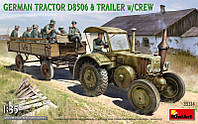 Сборная модель Немецкий трактор D8506 с прицепом и экипажем (Miniаrt 35314) 1:35