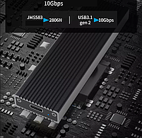 Зовнішня кишеня для M2 SSD NVMe PCIe USB 3.1 Type-C Blueendless 2806N Original, фото 3