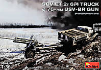 Сборная модель: Советский 2-х тонный грузовик 6х4 с 76-мм УСВ-БР с пушкой (Miniart 35272) 1:35