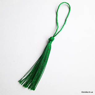Декоративные кисточки из ниток шёлковые 9 см, цвет - Зелений