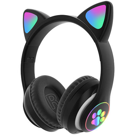 Бездротові навушники Cat STN-28 накладні bluetooth дитячі з мікрофоном AUX Чорний, фото 1