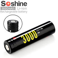 Акумулятор Soshine 18650 Li-Ion 3000 mAh с зарядкой через micro USB порт, захищений