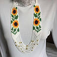 Намисто гердан "Український соняшник" з бісеру ручної роботи, фото 2