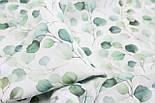 Муслін жатий цифровий друк "Листя" на білому тлі № МЦ 1-004, фото 4
