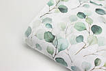 Муслін жатий цифровий друк "Листя" на білому тлі № МЦ 1-004, фото 9