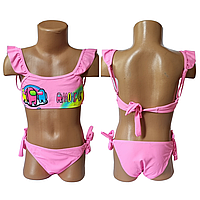 Розовый Купальник для плавания детский раздельный для девочки для бассейна на 7 8 9 лет