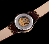 Хороший модний годинник на руку чоловічий зі шкіряним ремінцем з автопідзаводом, фото 7