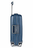 Валіза ручна поклажа S поліпропілен синя 55х40х20/38л/3.1кг/Airtex 226, фото 3