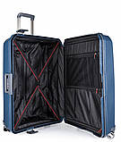 Валіза ручна поклажа S поліпропілен синя 55х40х20/38л/3.1кг/Airtex 226, фото 6