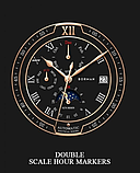 Крутий брендовий чоловічий наручний годинник з японським механізмом на шкіряному ремінці з автопідзаводом, фото 9