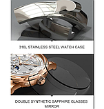 Крутий брендовий чоловічий наручний годинник з японським механізмом на шкіряному ремінці з автопідзаводом, фото 8