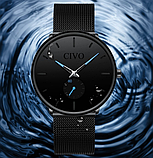 Крутий наручний кварцовий годинник з металевим браслетом з японським механізмом чорний, фото 10