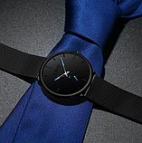 Крутий наручний кварцовий годинник з металевим браслетом з японським механізмом чорний, фото 8