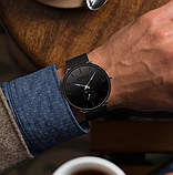 Крутий наручний кварцовий годинник з металевим браслетом з японським механізмом чорний, фото 7