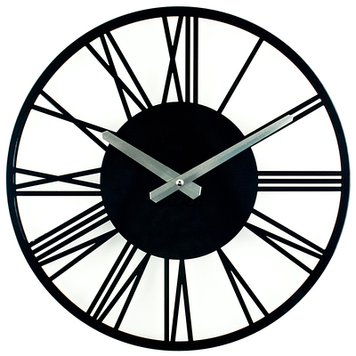 Годинник лофт на стіну, годинники настінні лофт, настінні годинники мінімалізм, сучасний декор для дому Rome Black B-022 35х35
