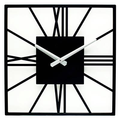 Годинник лофт на стіну, годинники настінні лофт, настінні годинники мінімалізм, сучасний декор для дому New York Black B-024 35х35