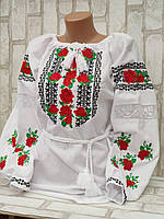 Вышиванка женская "Трояндова мрія" на домотканом полотне 54-60 рр