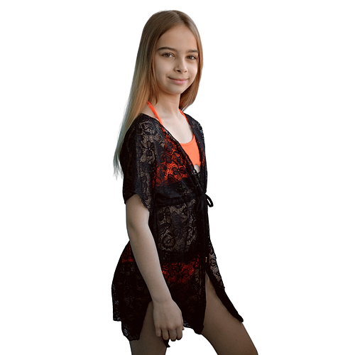 Купить Туника пляжная парео для девочки S чёрный, цена 297 ₴ — Prom.ua ...