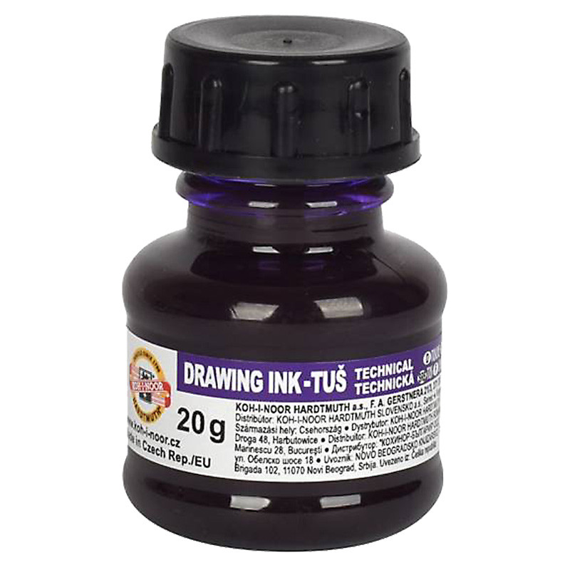 Туш для креслення фіолетова 20 грам Koh-i-noor, 37347, фото 1