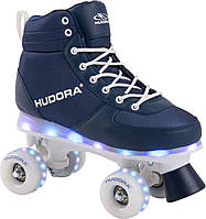 Коньки роликовые квады с LED подсветкой Hudora Blue, размер 37-38