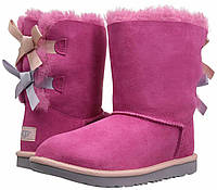 Угги с лентами UGG Australia Bailey Bow II Kids Boot Pink Azalea/Icelandic Blue (размер 29)