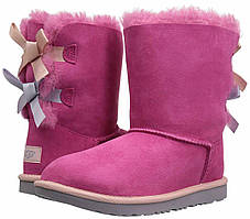 Уггі з стрічками UGG Australia Bailey Bow Kids II Boot Pink Azalea/Icelandic Blue  (Розмір 29)