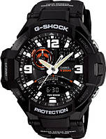 Японские часы Casio G-SHOCK GA-1000-1A с компасом и датчиком температуры черные