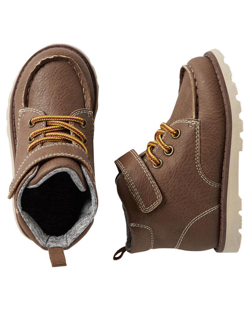 Ботинки демисезонные Carter's Hiker Boots на шнурках и липучке, коричневый, размер 27 (16,5 см)