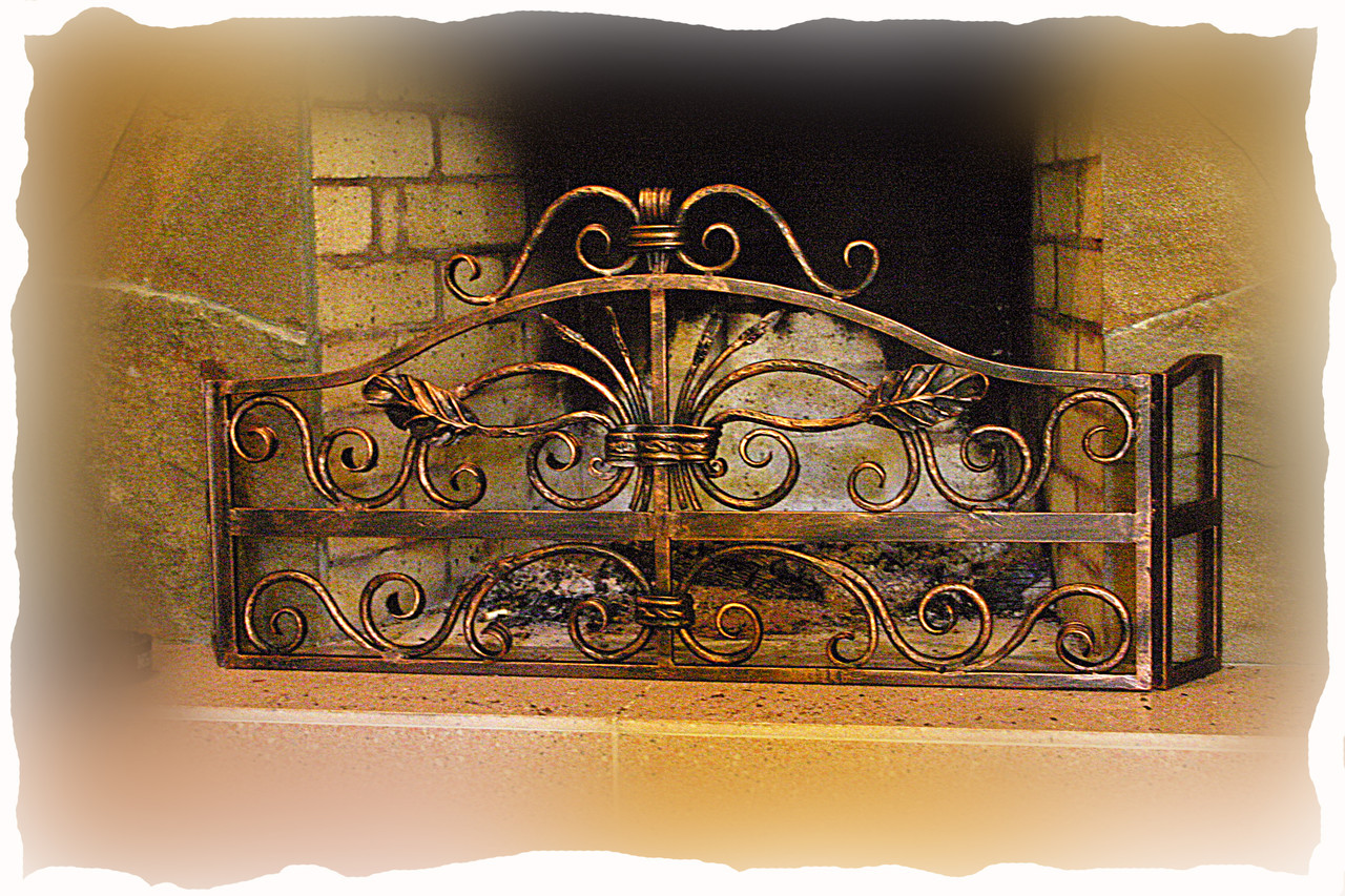 Декорований художній екран для каміну, фото 1