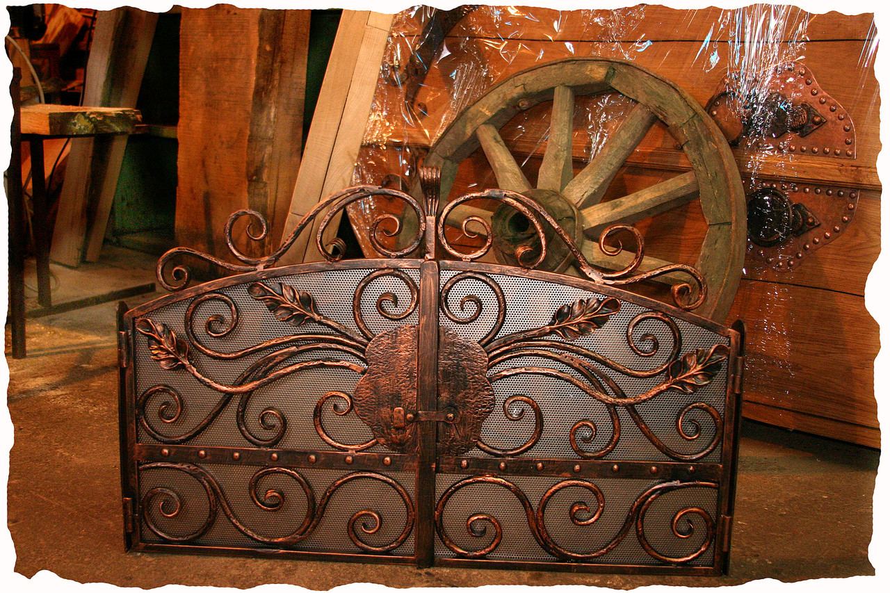 Металевий екран для каміну, фото 1