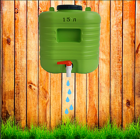 Рукомийник дачний пластиковий 15 л бак для води з краном для дачі