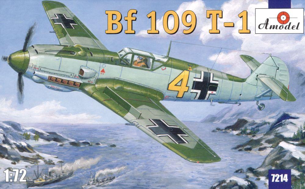 Пластикова модель 1/72 A-model 7214 німецький палубний винищувач Messerschmitt Bf 109 T-1, фото 1