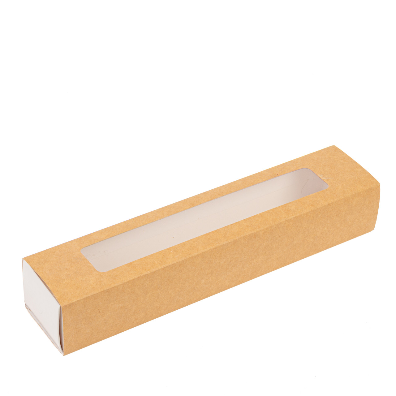 Коробка 305х62х52 для макаронс з вікном, крафт, фото 1