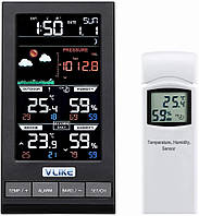 Домашня метеостанція з бездротовим датчиком, гігрометром і барометром Vlike VL2810