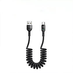 Кабель кручена пружина USB to Type-C 1.8m