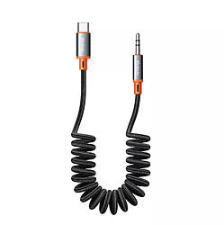 Аудіо кабель кручена пружина Type-C to DC 3.5mm 1.8m